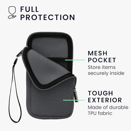 kwmobile Universal Phone Pouch Size XXL - 7" - Neoprene Smartphone Pouch with Zip - Water-Repellent Mobile Phone Case - Sleeve in Blue Grey - color: blue grey, size: XXL - 7"