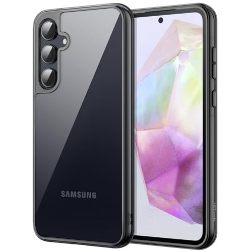 JETech Case for Samsung Galaxy A35, Anti-Yellowing, Black | Shockproof Protection, Scratch Resistant Hard PC Back, Durable Transparent TPU Bumper - color: Black, size: Galaxy A35