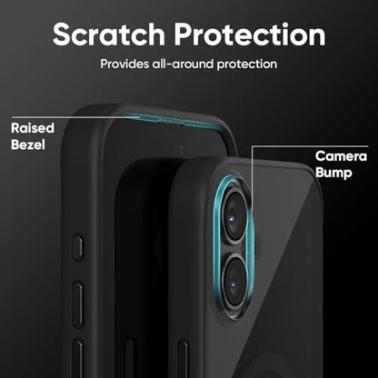 FLOLAB Surtect Tri-Fusion Magnetic for iPhone 17 Case Protective Slim Design Magsafe Compatible Military Grade - Full Black Translucent - color: Full Black Translucent, size: iPhone 17