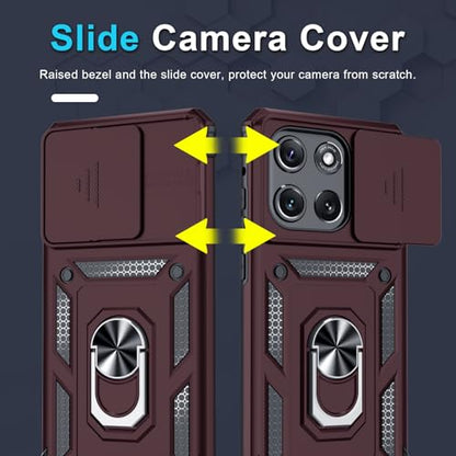 for Moto G Stylus 5G 2026/2025 Case Built in Slide Camera Cover - color: Wine Red, size: Moto G Stylus 5G 2026/2025