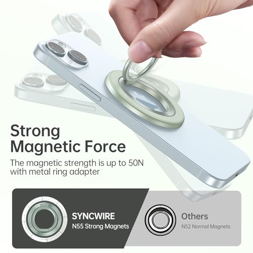 SYNCWIRE for MagSafe Phone Grip, Magnetic Phone Ring Holder - color: Light Green