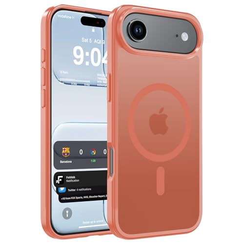 WRJ Magnetic Matte Case for iPhone Air 6.5-Inch, [Compatible with Magsafe] [Military Grade Drop Protection] Slim Translucent Anti-Fingerprints Shockproof Protective Phone Case-Orange - color: Orange, size: For Iphone Air 6.5 Inch