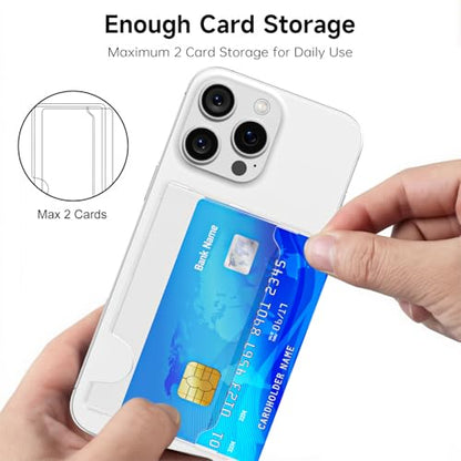 oakxco Magnetic Phone Wallet Stick On, Secure Phone Card Holder Compatible with Magsafe, Adhesive Pocket Sleeve ID Credit Card, Slim Thin Card Case, Compatible with Apple iPhone Samsung Pixel, Clear - color: Magnetic Matte Clear