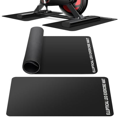 Under Desk Elliptical Mat - Non-Slip Exercise Equipment for Peloton Bike, Small Exercise Mat for Desk Workout Equipment - color: Black 2p
