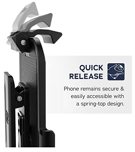 Protective Belt Case Designed for iPhone 15 with Holster Clip [Rebel Series] Shockproof Heavy Duty Cover with Phone Holder (Black) - color: Black, size: iPhone 15