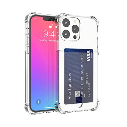 for iPhone 13 Pro Clear Card Case, Protective Shockproof TPU Slim Wallet Case with Card Holder Compatible with MagSafe - size: iPhone 13 Pro