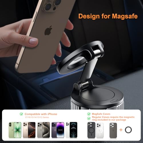 Magnetic Phone Holder for Car, 360° Adjustable Vacuum Car Phone Holder - size: Clamp Suction Phone Holder