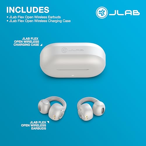 JLab, Flex, Open Ear Earbuds, Clip On True Wireless Bluetooth Earbuds, Cloud White - color: Cloud White