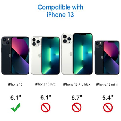 JETech Case for iPhone 13 6.1-Inch, Non-Yellowing Shockproof Phone Bumper Cover, Anti-Scratch Clear Back (Black) - color: Black