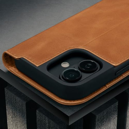 TORRO Leather Case Compatible with iPhone 17 6.3" 2025 - Premium Leather Wallet Flip Case with Kickstand and Card Slots (Compatible with Official MagSafe Chargers) - Light Brown - color: Light Brown, size: iPhone 17