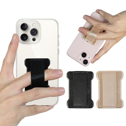 Universal Phone Grip for Smartphones - Phone Holder for Hand for Back of Phone - Wireless Charging Compatible (Black Gold) - 2Pack - color: Black Gold