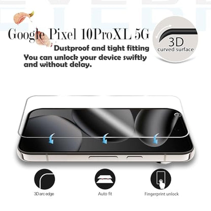 Screen Protector for Google Pixel 10 Pro XL & Camera Lens Protectors [2+2 Pack] [Ultrasonic Fingerprint Unlock] [Case Friendly] [Bubble-Free] Tempered Glass For Pixel 10 Pro XL - size: Google Pixel 10 Pro XL