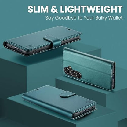 FLIPALM Wallet Case for Samsung Galaxy S26 Plus/S26+ 6.7", Green | Card Holder, RFID Blocking, PU Leather Folio Flip, Kickstand, Protective Shockproof Cover - color: Green, size: Samsung Galaxy S26 Plus