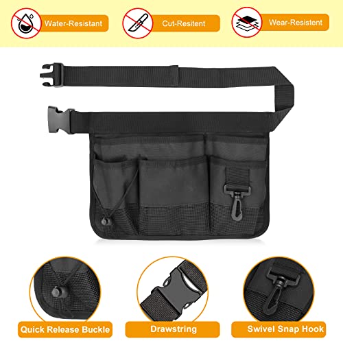 Gardening Tool Waist Bag Belt Heavy Duty Oxford Tool Apron with 7 Pockets of Different Sizes and Depth (Black) - color: Black