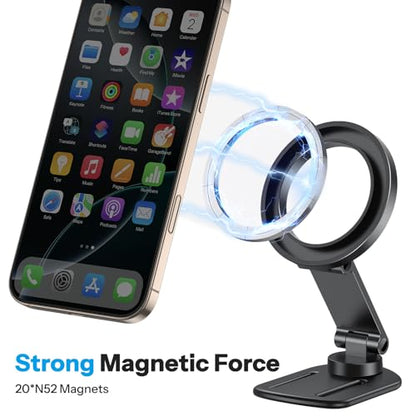 OMOTON Magnetic Phone Holder for Magsafe, 360° Rotation with 2 Straps, Strong Magnets Compatible with 30oz Stanley 16-64 oz Bottle, Gym Equipment, Steering Wheel & Stroller