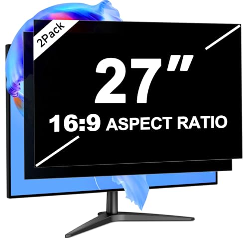 27 Inch Privacy Screen for Computer Monitor 16:9 Aspect Ratio - size: For Laptop 27 Inch 16:9-2Pack