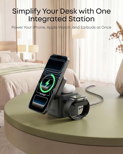 Anker 3-in-1 Cube MagSafe Compatible Qi2 15W Foldable Charging Station - color: Anker Black