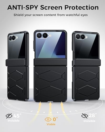 GooseBox for Samsung Galaxy Z Flip 7 Case,Built-in Privacy Screen Protector&Hinge Protection Shockproof All-Inclusive Smartphone Cover for Samsung Galaxy Z Flip 7(Black) - color: Flip7-Black FKP