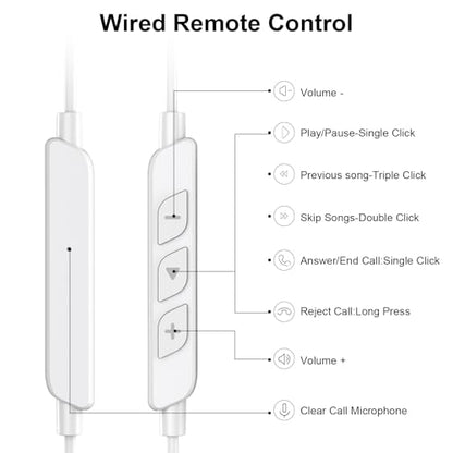 Open Ear USB C Headphones Wired Earbuds for iPhone 17 18 Pro Max 16 15 - color: White