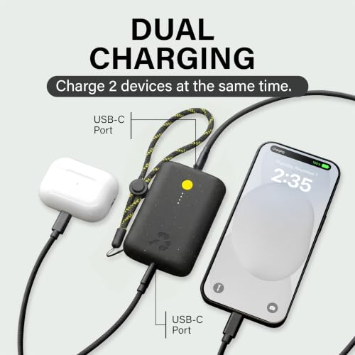 Nimble Champ Portable Charger, 10000mAh Power Bank, 20W Dual USB-C Charging - color: Midnight Black