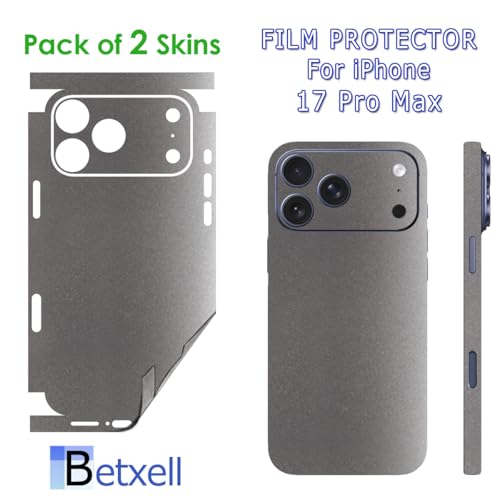 for iPhone 17 PRO MAX Skin Wrap 3M Film (2 Pack) Protective for Sides and Back (Silver Satin) - color: Silver Satin
