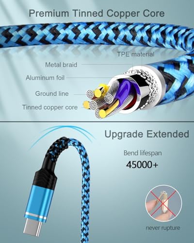 AILKIN 2-Pack USB A to USB C Cable, 6FT USB C Charging Cable Fast Charging