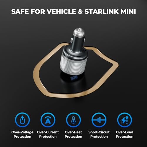 60W Step-Up Car Charger Adapter for Starlink Mini