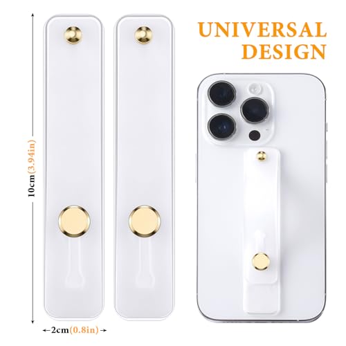 2-Pack White Silicone Phone Strap with Kickstand - Versatile Grip & Holder for Most Phones and Cases (Transparent * 2) - color: Transparent * 2