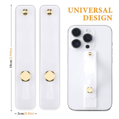 2-Pack White Silicone Phone Strap with Kickstand - Versatile Grip & Holder for Most Phones and Cases (Transparent * 2) - color: Transparent * 2
