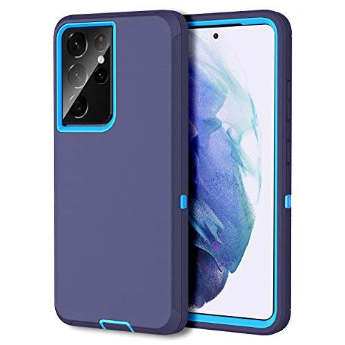 MXX Case Compatible with Galaxy S21 Ultra Case, 3-Layer Super Full Heavy Duty Body Bumper Cover/Shock Protection/Dust Proof, Designed for Samsung Galaxy S21 Ultra 5G 6.8 Inch 2021 (Blue) - color: Blue