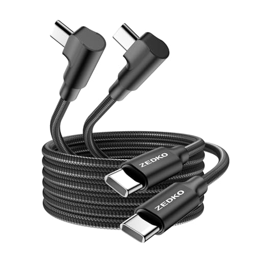 Right Angle USB C to USB C Cable 65W Braided Fast Charging Type C Cord 3ft - size: 3.3FT/1M
