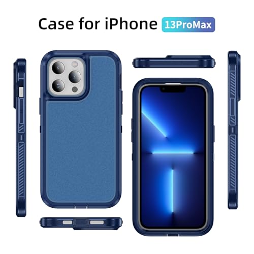for iPhone 13 Pro Max Case, Shockproof Dustproof Drop Proof, Military-Grade Dual Guard Protection, Blue - color: Blue, size: iPhone 13 PRO MAX