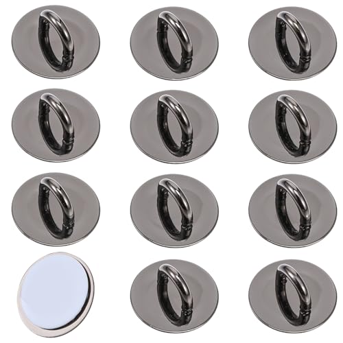 12pcs Phone Charm Hook, Metal Round Phone Finger Grip Holder Adhesive