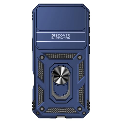 for iPhone Air Case, with Slide Camera Cover HD Screen Protector [Military Grade 16ft. Drop Tested] Ring Holder Kickstand Protective Phone Case for Apple iPhone Air 2025, Navy Blue - color: Navy Blue w/ Slide Camera 2nd gen. Military Grade