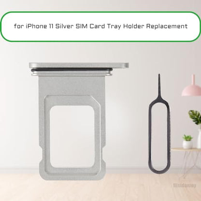 for iPhone 11 Silver Single SIM Card Tray Slot Replacement