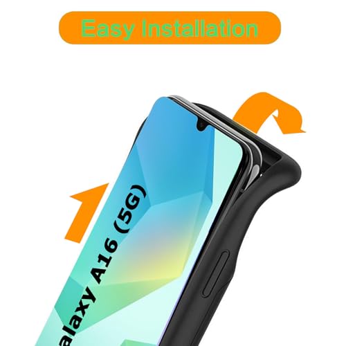 Battery Case for Galaxy A16/A17,Enhanced 10000mAh Portable Protective Wireless Charging Case Support Carplay Compatible with Galaxy A16 A17(6.7 inch) Rechargeable Extended Battery Charger Cover-Black - size: for Galaxy A16/A17