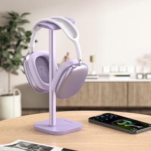 Headphone Stand, Aluminum Desk Headset Earphone Holder (Purple) - color: Purple