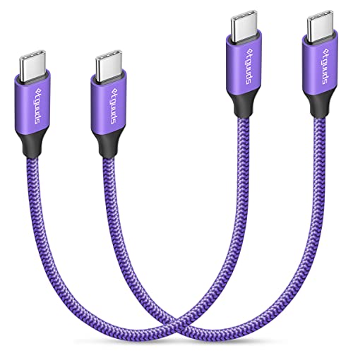etguuds USB C to USB C Cable 1ft, 2-Pack 60W C to C Cable Fast Charging - color: Purple, size: 1ft
