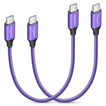 etguuds USB C to USB C Cable 1ft, 2-Pack 60W C to C Cable Fast Charging - color: Purple, size: 1ft