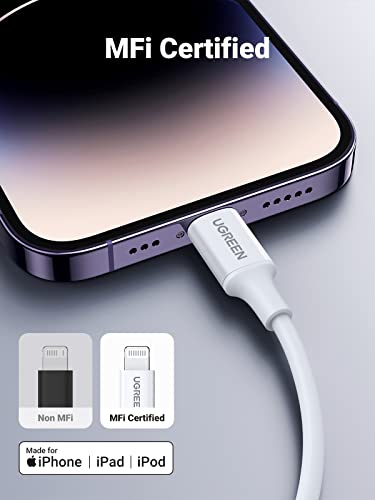 UGREEN USB C to Lightning Cable- 3FT MFi Certified PD Fast Charging Lightning Cord Compatible with iPhone 16/15/14/14 Pro/13/13 Pro/12/12 Pro/11, MacBook, iPad, AirPods Pro - size: 3FT