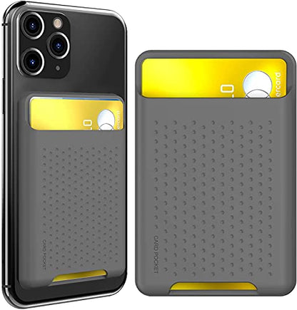 AHASTYLE Card Holder for Back of All iPhone Series - color: A- Deep Grey