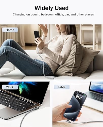Right Angle USB to Lightning Cable [MFi Certified] iPhone Charger 6FT 2Pack - color: Grey, size: 6FT