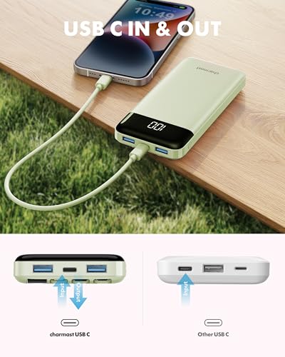 charmast Portable Charger with Built-in Cables X 4, Portable Phone Charger - color: MGreen