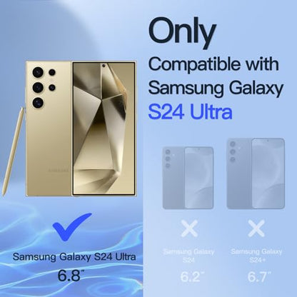 JETech TPU Privacy Screen Protector for Samsung Galaxy S24 Ultra, 2+2 Pack