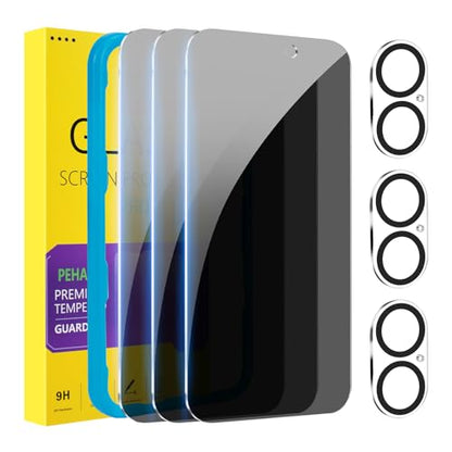 PEHAEL for iPhone 16 Plus Privacy Screen Protector+Camera Lens Protector