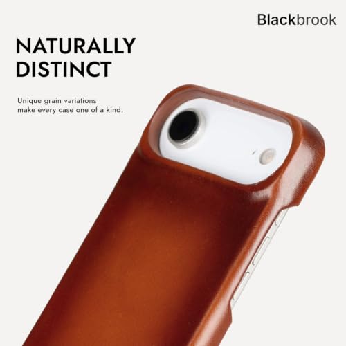 BLACKBROOK Detachable Leather Wallet Case Compatible with iPhone Air | Full-grain detachable folio with RFID blocking, 3 card slots, ID window, built-in kickstand, wireless charging, handcrafted. - color: Burnished Tan, size: iPhone 17 Air