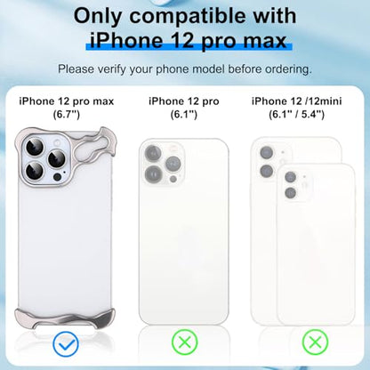 Frameless Phone Case Crafted for iPhone 12 Pro Max Silver - color: Aluminum Silver, size: iPhone 12 Pro Max