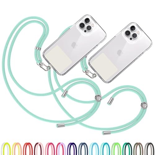 TBOC 2X Cell Phone Lanyard [Green Water] - Comfortable Universal Smartphone Lanyard - Easy to Use Neck Phone Holder [White Ice Patch] Adjustable Length Phone Strap Crossbody - Fits All Mobile Phones - color: Green Water
