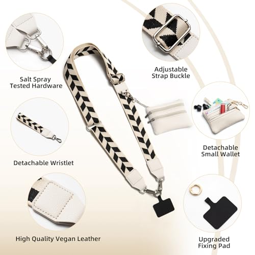 Cell Phone Lanyard Crossbody with Wallet, Versatile Clip and Go Phone Strap - color: C