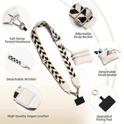 Cell Phone Lanyard Crossbody with Wallet, Versatile Clip and Go Phone Strap - color: C